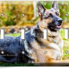 GERMAN SHEPHERD DOG RELAXING LIGHT SWITCH 4 GANG WALL COVER GROOMING SALON DECOR