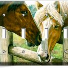 AMERICAN COUNTRY FARM LOVE HORSES KISSING 4 GANG LIGHT SWITCH WALL PLATES DECOR