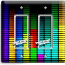 COLORFUL AUDIO EQUALIZER 2 GFCI LIGHT SWITCH PLATES HOME ROOM MUSIC STUDIO DECOR