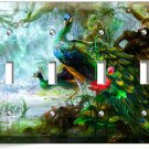 WHIMSICAL PEACOCKS FEATHERS LIGHT SWITCH 4 GANG WALL PLATE BEDROOM ROOM HD DECOR WHIMSICAL PEACOCKS FEATHERS LIGHT SWITCH 4 GANG WALL PLATE BEDROOM ROOM HD DECOR
