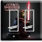 DARK SIDE JEDI MASTER YODA DARTH VADER SWORD STAR WARS 2 GFCI LIGHT SWITCH PLATE
