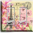 RETRO EIFFEL TOWER FLOWERS PARIS LOVE POST CARD 2 GFCI LIGHT SWITCH PLATES DECOR RETRO EIFFEL TOWER FLOWERS PARIS LOVE POST CARD 2 GFCI LIGHT SWITCH PLATES DECOR