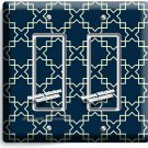 TEAL BLUE ARABIC TRELLIS PATTERN 2 GFCI LIGHT SWITCH WALL PLATES ROOM HOME DECOR TEAL BLUE ARABIC TRELLIS PATTERN 2 GFCI LIGHT SWITCH WALL PLATES ROOM HOME DECOR