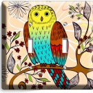 WHIMSICAL OWL TREE FLOWERS 2 GANG LIGHT SWITCH WALL PLATE NURSERY ROOM ART DECOR WHIMSICAL OWL TREE FLOWERS 2 GANG LIGHT SWITCH WALL PLATE NURSERY ROOM ART DECOR