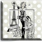 PARIS SHOPPING TRAVEL GIRL 2 GFCI LIGHT SWITCH WALL PLATE BEDROOM ROOM ART DECOR PARIS SHOPPING TRAVEL GIRL 2 GFCI LIGHT SWITCH WALL PLATE BEDROOM ROOM ART DECOR