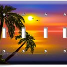 ROMANTIC SUNSET TROPICAL ISLAND PALMS 4 GANG LIGHT SWITCH WALL PLATES ROOM DECOR ROMANTIC SUNSET TROPICAL ISLAND PALMS 4 GANG LIGHT SWITCH WALL PLATES ROOM DECOR