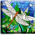 DRAGONFLY MOSAIC STAINED GLASS LOOK 2 GANG LIGHT SWITCH WALL PLATE BEDROOM DECOR DRAGONFLY MOSAIC STAINED GLASS LOOK 2 GANG LIGHT SWITCH WALL PLATE BEDROOM DECOR