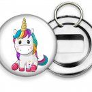 CUTE LITTLE UNICORN RAINBOW COLOR HAIR BOTTLE OPENER KEYCHAIN KEY FOB GIFT IDEA