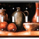 WESTERN COUNTRY RUSTIC POTTERY WINE JUG 4 GANG LIGHT SWITCH PLATES KITCHEN DECOR