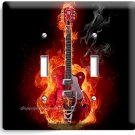 RED FLAME BASS ELECTRIC GUITAR 2 GANG LIGHT SWITCH PLATE MUSIC STUDIO ROOM DECOR RED FLAME BASS ELECTRIC GUITAR 2 GANG LIGHT SWITCH PLATE MUSIC STUDIO ROOM DECOR