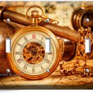OLD CAPTAINS EXPOSED GEARS POCKET WATCH 3 GANG LIGHT SWITCH WALL PLATE ART DECOR