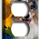 COLLIE DOG IN SUNFLOWERS OUTLET WALL COVER PLATES GROOMING PETS SALON ROOM DECOR COLLIE DOG IN SUNFLOWERS OUTLET WALL COVER PLATES GROOMING PETS SALON ROOM DECOR
