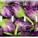 SMALL PURPLE STRIPED EGGPLANT 4 GANG LIGHT SWITCH WALL PLATES KITCHEN HOME DECOR SMALL PURPLE STRIPED EGGPLANT 4 GANG LIGHT SWITCH WALL PLATES KITCHEN HOME DECOR