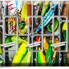 FISHING TACKLE FISH LURE FISHERMAN GEAR BOX 3 GFCI LIGHT SWITCH PLATE ROOM DECOR FISHING TACKLE FISH LURE FISHERMAN GEAR BOX 3 GFCI LIGHT SWITCH PLATE ROOM DECOR