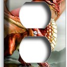 MYTHICAL CREATURE RED WINGS DRAGON ON THE ROCK OUTLET WALL PLATES ROOM ART DECOR MYTHICAL CREATURE RED WINGS DRAGON ON THE ROCK OUTLET WALL PLATES ROOM ART DECOR