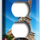 EIFFEL TOWER FLOWERS PARIS EUROPE FLORAL BLUE SKY OUTLET PLATE BEDROOM ART DECOR