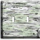 BIRCH TREE BARK WOOD TEXTURE LIGHT SWITCH WALL 2 GANG PLATES MODERN ROOM DECOR