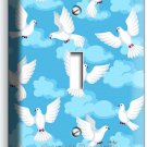WHITE PEACE DOVES IN BLUES SKY CLOUDS 1 GANG LIGHT SWITCH WALL PLATES ROOM DECOR