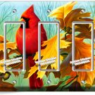 CARDINAL BIRD OAK TREE LEAVES ACORNS 3 GFCI LIGHT SWITCH WALL PLATES ROOM DECOR CARDINAL BIRD OAK TREE LEAVES ACORNS 3 GFCI LIGHT SWITCH WALL PLATES ROOM DECOR