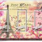 RETRO EIFFEL TOWER FLOWERS PARIS LOVE POST CARD 3 GFCI LIGHT SWITCH PLATES DECOR