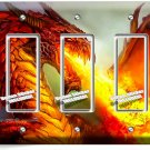 MYTHICAL FIRE BREATHING RED DRAGON 3 GFCI LIGHT SWITCH WALL PLATES ROOM HD DECOR