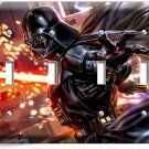 DARK SIDE DARTH VADER FLAME SWORD STAR WARS 4 GANG LIGHT SWITCH PLATE ROOM DECOR