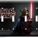 DARK SIDE JEDI MASTER YODA DARTH VADER SWORD STAR WARS 4 GANG LIGHT SWITCH PLATE