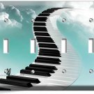 PIANO KEYS STAIRS SKY CLOUDS 4 GANG LIGHT SWITCH PLATES MUSIC STUDIO ROOM DECOR