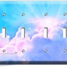 BLUE SKY PINK BLUE CLOUDS 4 GANG LIGHT SWITCH PLATE INFANT BABY NURSERY ROOM ART BLUE SKY PINK BLUE CLOUDS 4 GANG LIGHT SWITCH PLATE INFANT BABY NURSERY ROOM ART