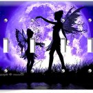 LITTLE FAIRY GIRLS PURPLE MOON 4 GANG LIGHT SWITCH WALL PLATE BEDROOM ROOM DECOR LITTLE FAIRY GIRLS PURPLE MOON 4 GANG LIGHT SWITCH WALL PLATE BEDROOM ROOM DECOR