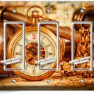 OLD CAPTAINS EXPOSED GEARS POCKET WATCH 3 GFCI LIGHT SWITCH WALL PLATE ART DECOR