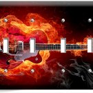 RED FLAME BASS ELECTRIC GUITAR 4 GANG LIGHT SWITCH PLATE MUSIC STUDIO ROOM DECOR RED FLAME BASS ELECTRIC GUITAR 4 GANG LIGHT SWITCH PLATE MUSIC STUDIO ROOM DECOR