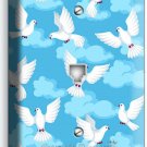 WHITE PEACE DOVES IN BLUES SKY CLOUDS PHONE TELEPHONE WALL COVER PLATE ART DECOR
