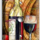FRENCH MERLOT WINE BOTTLE BARREL CHEESE LIGHT DIMMER CABLE PLATES KITCHEN DECOR