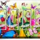 BUTTERFLIES TULIPS FLOWERS FLORAL LIGHT SWITCH 4 GFCI WALL PLATE ROOM HOME DECOR