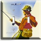 VINTAGE FISHING TRAVELING AD DOUBLE LIGHT SWITCH WALL COVER PLATE CABIN DECOR VINTAGE FISHING TRAVELING AD DOUBLE LIGHT SWITCH WALL COVER PLATE CABIN DECOR