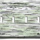 BIRCH TREE BARK WOOD TEXTURE LIGHT SWITCH WALL 4 GANG PLATES MODERN ROOM DECOR