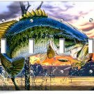 LARGEMOUTH BASS FISHING AMERICAN OUTDOORS LIGHT SWITCH 4 GANG PLATES CABIN DECOR LARGEMOUTH BASS FISHING AMERICAN OUTDOORS LIGHT SWITCH 4 GANG PLATES CABIN DECOR