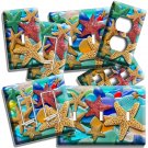 COLORFUL STARFISH SEA GLASS LIGHT SWITCH OUTLET PLATE ROOM BEACH HOUSE ART DECOR COLORFUL STARFISH SEA GLASS LIGHT SWITCH OUTLET PLATE ROOM BEACH HOUSE ART DECOR