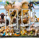 AFRICAN JUNGLE ANIMALS 4 GANG GFI LIGHTSWITCH WALL PLATE BABY NURSERY ROOM DECOR