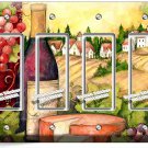 TUSCAN COUNTRY WINE BOTTLE CHEESE GRAPES 4 GFCI LIGHT SWITCH PLATE KITCHEN DECOR TUSCAN COUNTRY WINE BOTTLE CHEESE GRAPES 4 GFCI LIGHT SWITCH PLATE KITCHEN DECOR