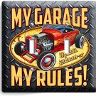MY GARAGE RULES HOT ROD CAR 2 GANG LIGHT SWITCH WALL PLATES ROOM MAN CAVE DECOR MY GARAGE RULES HOT ROD CAR 2 GANG LIGHT SWITCH WALL PLATES ROOM MAN CAVE DECOR