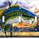 LARGEMOUTH BASS FISHING AMERICAN OUTDOORS LIGHT SWITCH 3 GANG PLATES CABIN DECOR LARGEMOUTH BASS FISHING AMERICAN OUTDOORS LIGHT SWITCH 3 GANG PLATES CABIN DECOR