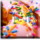 PINK DONUTS RAINBOW SPRINKLES 2 GANG LIGHT SWITCH WALL PLATES ROOM KITCHEN DECOR PINK DONUTS RAINBOW SPRINKLES 2 GANG LIGHT SWITCH WALL PLATES ROOM KITCHEN DECOR