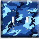 BLUE NAVY MILITARY CAMO CAMOUFLAGE DOUBLE LIGHT SWITCH WALL PLATE MAN CAVE DECOR BLUE NAVY MILITARY CAMO CAMOUFLAGE DOUBLE LIGHT SWITCH WALL PLATE MAN CAVE DECOR