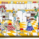 RETRO HOUSEWIVES 50'S KITCHEN PATTERN 4 GANG LIGHT SWITCH WALL PLATE HOME DECOR RETRO HOUSEWIVES 50'S KITCHEN PATTERN 4 GANG LIGHT SWITCH WALL PLATE HOME DECOR