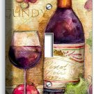 BURGUNDY RED WINE GLASS BOTTLE GRAPES 1GANG LIGHT SWITCH PLATE KITCHEN ART DECOR
