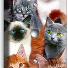 CUTE BLACK KITTIE CATS BLUE GREEN EYES LIGHT DIMMER CABLE WALL PLATES ROOM DECOR