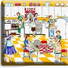 RETRO HOUSEWIVES 50'S KITCHEN PATTERN 2 GANG LIGHT SWITCH WALL PLATE HOME DECOR RETRO HOUSEWIVES 50'S KITCHEN PATTERN 2 GANG LIGHT SWITCH WALL PLATE HOME DECOR