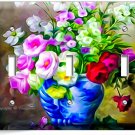 BLUE VASE VIBRANT WILD FLOWERS PAINTING TRIPLE LIGHT SWITCH PLATE ROOM ART DECOR BLUE VASE VIBRANT WILD FLOWERS PAINTING TRIPLE LIGHT SWITCH PLATE ROOM ART DECOR